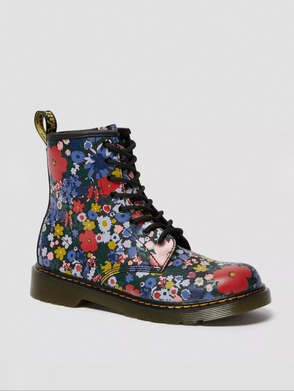 Doc Martens Wanderflora 1460 Leather Floral Combat Boots
